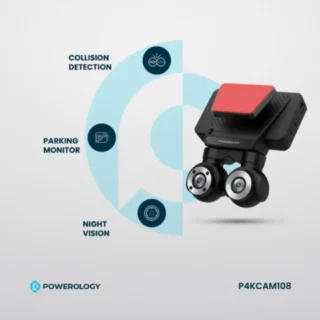 Powerology Dual Lens Dash Camera - Black product image — product view 2