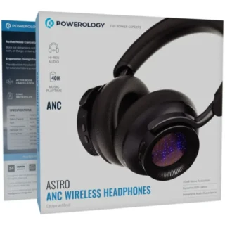 Powerology Astro Anc Wireless Headphones - Black product image — product view 4