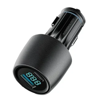 Powerology Velox 83W Dual-Port Car Charger - Black product image — product view 3
