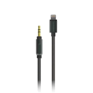 Powerology Braided Lightning To 3.5mm Aux Cable - 1.2m / 4ft - Black product image