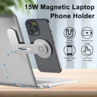 Levelo Energia Magsafe Wireless Charging Phone Stand - Silver product image — product view 3