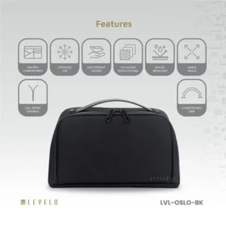 Levelo Oslo Pouch & Toiletry Bag - Black product image — product view 4