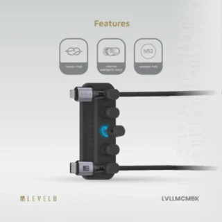 Levelo Livia Detachable Magnetic Cable Management - Black product image — product view 2