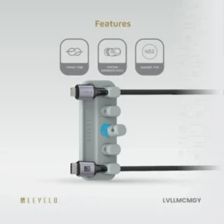Levelo Livia Detachable Magnetic Cable Management - Grey product image — product view 2