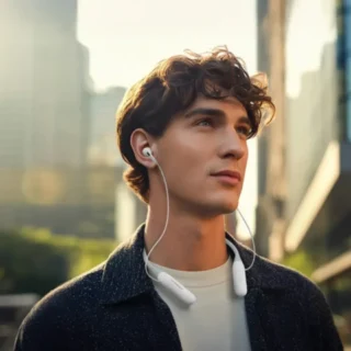 Powerology Toneflex ENC Wireless Neckband - White product image — product view 3