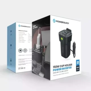 Powerology 150w Cup Holder Power Inverter product image — product view 2
