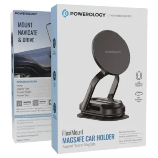 Powerology FlexiMount MagSafe Car Holder - Black product image — product view 3