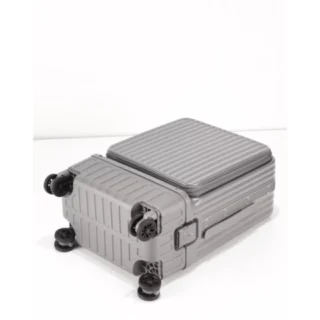 LEVELO Carry-On 20" Travel Luggage, Boarding Double Compartment - Grey product image — product view 2