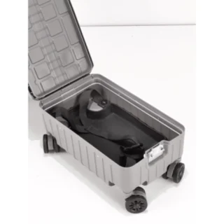 LEVELO Carry-On 20" Travel Luggage, Boarding Double Compartment - Grey product image — product view 3