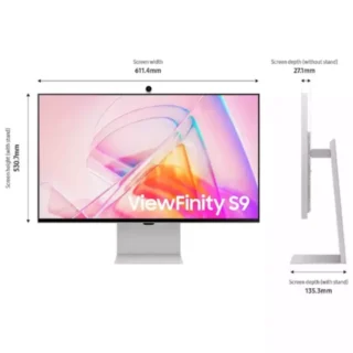 Samsung Viewfinity S9 Series 27-inch 5k Hi-res 5ms 60hz Flat Monitor - Light Gray LS27C902PAMXUE product image — product view 2