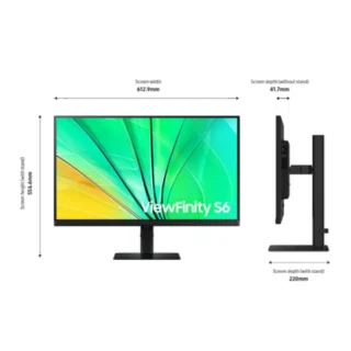 Samsung 27 inch S60D QHD ViewFinity High Resolution Monitor (LS27D606EAMXUE) product image — product view 3