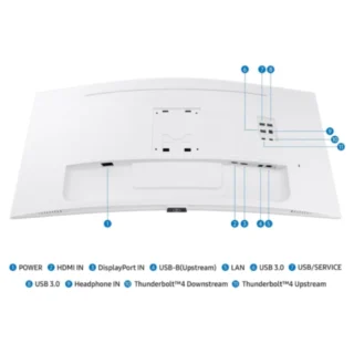 Samsung 34-inch Viewfinity S65tc Series Ultra-wqhd 1000r Curved Computer Monitor Hdr10 100hz Amd Freesync Thunderbolt 4 Height Adjustable Stand Built-in Speakers LS34C650TAMXUE product image — product view 4