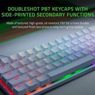 Razer Huntsman Mini 60% Optical Gaming Keyboard - Mercury White product image — product view 4