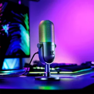 Razer Seiren V3 Chroma Rgb Usb Microphone With Tap-to-mute, Supercardioid Condenser Mic - Black product image — product view 3