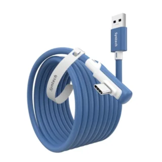 Syntech USB a to USB c cable 16ft/5m compatible with quest 2/3 - blue product image