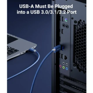 Syntech USB a to USB c cable 16ft/5m compatible with quest 2/3 - blue product image — product view 2