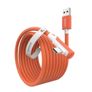 Syntech usb a to usb c cable 16ft/5m compatible with quest 2/3- orange product image