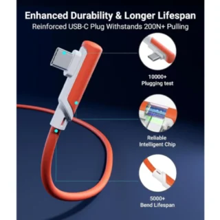 Syntech usb a to usb c cable 16ft/5m compatible with quest 2/3- orange product image — product view 2