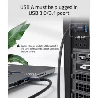 Syntech USB a to USB cable 16ft/5m compatible with quest 2/3 - black product image — product view 3