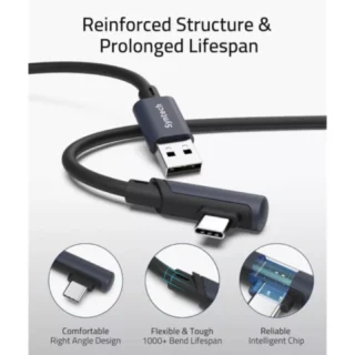 Syntech USB a to USB cable 16ft/5m compatible with quest 2/3 - black product image — product view 4