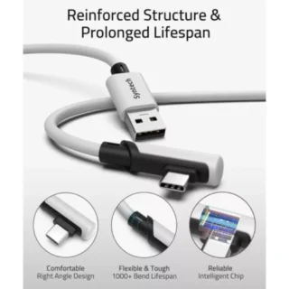 Syntech USB A To USB C Cable 20ft /6m Compatible With Quest2/3 - White product image — product view 3