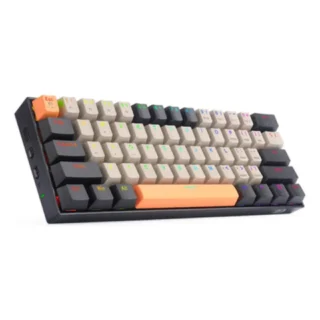 Redragon Draconic Pro Wired/wireless 2.4g/bt Mechanical Gaming Keyboard (Orange/grey Colour)- Dust-proof Brown product image — product view 2