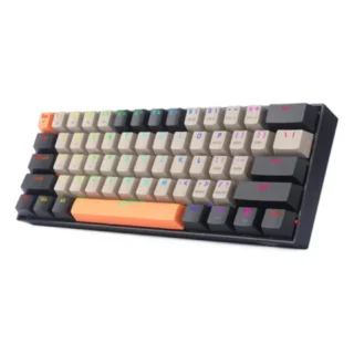 Redragon Draconic Pro Wired/wireless 2.4g/bt Mechanical Gaming Keyboard (Orange/grey Colour)- Dust-proof Brown product image — product view 3