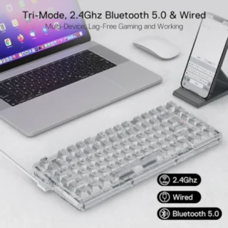 Redragon K649 ELF PRO 78% 3-Mode RGB Mechanical Keyboard - Transparent product image — product view 4