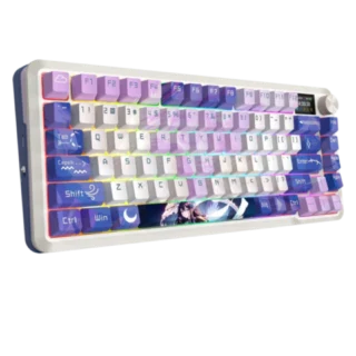 Redragon Flekact Pro 3modes Connection With Lcd Screen Gasket Mounted Mechanical Keyboard - Animated Theme product image — product view 2