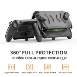 JYS Protective TPU case with Front Cover for ROG XBOX Ally&Ally X - Black product image — product view 4