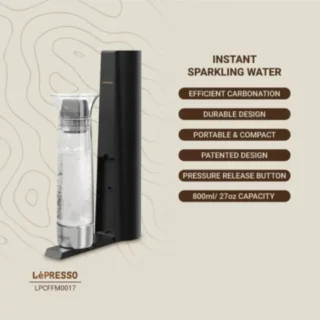 Lepresso Carbonator Instant Sparkling Water 800ml - Black product image — product view 2