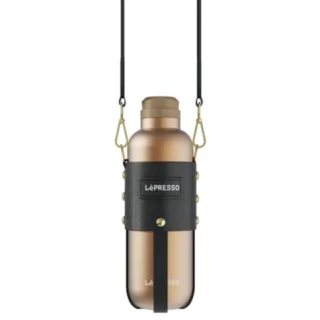 Lepresso Thermatrail Thermos Bottle With Crossbody Strap - Gold product image — product view 2
