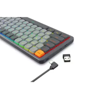 Redragon Azure 75% Low-Profile RGB Wireless Mechanical Keyboard - Grey (Dust-Proof Red Switch) (English) product image — product view 2