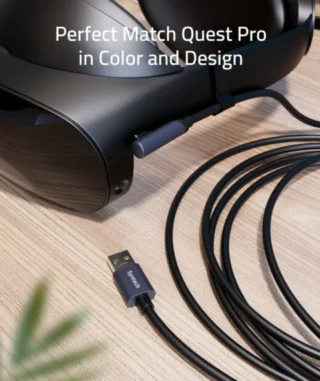 Syntech USB A To USB Cable 20ft/6m Compatible With Quest 2/3 - Black product image — product view 4