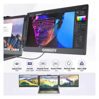 Gamvity S2 Triple Laptop Screen Extender 14" Fhd 1080p Ips Dual Portable Monitor For Laptop product image — product view 2