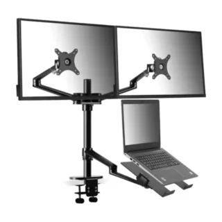 Gamvity 3-in-1 Adjustable Triple Monitor Arm Desk Mounts, Dual Desk Arm Stand/holder With Extra Tray Fits Laptops product image