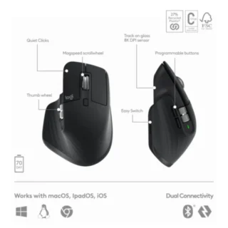 Logitech Mx Keys S Combo (3in1) Mx Master, 3s Mx Keys & Mx Palm Rest (Arabic/english) Graphite product image — product view 4