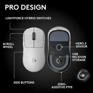 Logitech Pro X Superlight 2 Se Lightspeed Wireless Gaming Mouse - White product image — product view 3