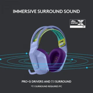 Logitech G733 Lightspeed RGB Wireless Gaming Headset - LILAC product image — product view 3
