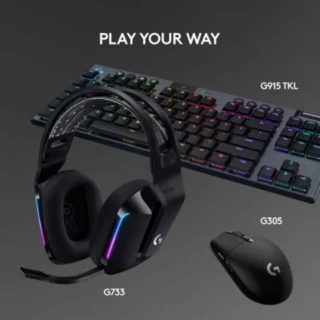 LOGITECH G733 LIGHTSPEED WIRELESS RGB GAMING HEADSET - BLACK product image — product view 2