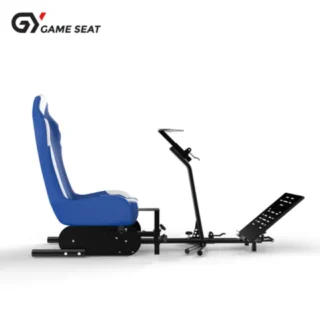 GAMESEAT GY017 Racing Simulator Cockpit Seat – White/Blue product image — product view 2