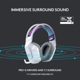 LOGITECH G733 LIGHTSPEED WIRELESS RGB GAMING HEADSET - WHITE product image — product view 2