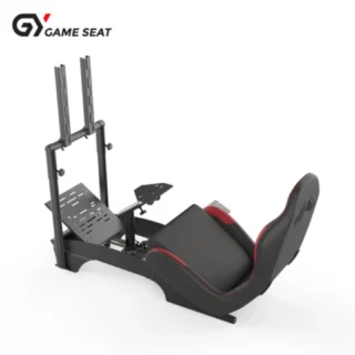 Gameseat GY-Extreme Racing Simulator Cockpit with Monitor Mount – Black/Red | Fully Adjustable Steel Frame & Sport Seat GY046-2 product image — product view 3