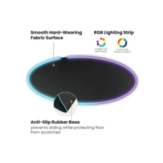 Lumi Rounded Gaming Chair Mat with RGB Light Strip MP06-11 product image — product view 3