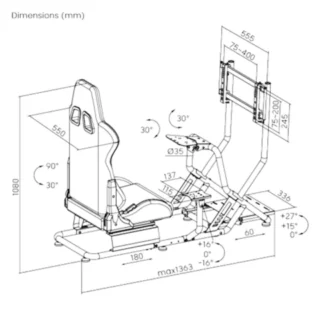 Gamvity Racing Simulator Cockpit With Monitor Mount Lrs09-bs03 - Black/blue product image — product view 2