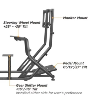 Gamvity Racing Simulator Cockpit With Monitor Mount Lrs09-bs03 - Black/blue product image — product view 3