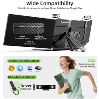 Gamvity 14-Inch Triple Screen Portable Monitor With One-Cable Connection product image — product view 4