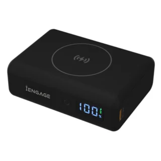 iEngage 10000mAh Powerbank Compact 15W Wireless Charging 45W Fast Charging With LED Display
