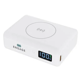 Engage Compact Wireless Magnetic Power Bank 10000mAh with LED Display-White 45W(37W/H)