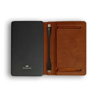 Engage 5000 mAh Magnetic Power Bank Wallet (Dark Brown) — product view 2